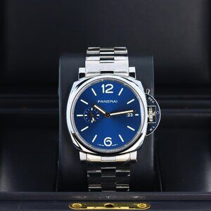 Panerai Luminor Due 42mm Automatic PAM01124, Blue Sunbrushed Dial, SS